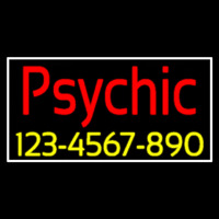 Red Psychic With Yellow Phone Number Enseigne Néon