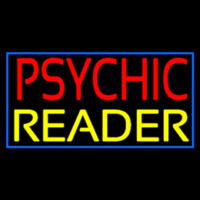 Red Psychic Yellow Reader With Border Enseigne Néon