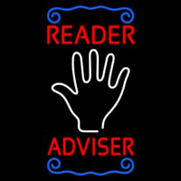Red Reader Adviser With Palm Enseigne Néon
