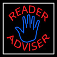 Red Reader Advisor White Border Enseigne Néon