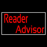 Red Reader Advisor With White Border Enseigne Néon