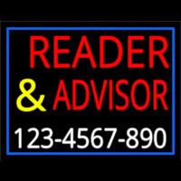 Red Reader Advisor With White Phone Number Enseigne Néon