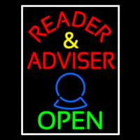 Red Reader And Advisor Open Enseigne Néon
