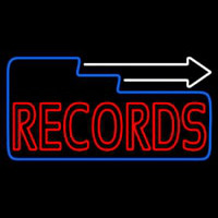 Red Records Block With White Arrow 3 Enseigne Néon