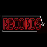 Red Records With White Arrow 2 Enseigne Néon