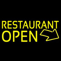 Red Restaurant Open With Arrow Enseigne Néon
