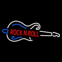 Red Rock N Roll Guitar 1 Enseigne Néon
