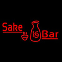 Red Sake Bar With Bottle And Glass Enseigne Néon