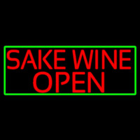 Red Sake Wine Open With Green Border Enseigne Néon