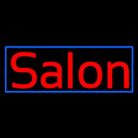 Red Salon With Blue Border Enseigne Néon