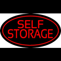 Red Self Storage Oval Enseigne Néon