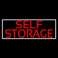 Red Self Storage White Border Enseigne Néon