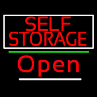 Red Self Storage White Border Open 3 Enseigne Néon