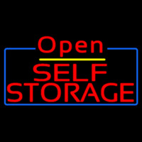 Red Self Storage White Border Open 4 Enseigne Néon
