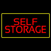 Red Self Storage Yellow Rectangle Enseigne Néon