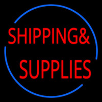 Red Shipping Supplies With Circle Enseigne Néon
