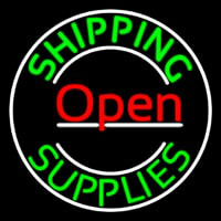 Red Shipping Supplies With Circle Open Enseigne Néon