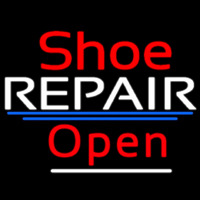 Red Shoe White Repair Open Enseigne Néon