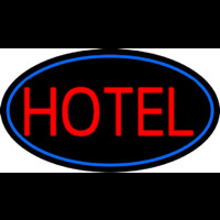 Red Simple Hotel With Blue Border Enseigne Néon