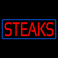 Red Steaks With Blue Border Enseigne Néon