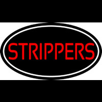 Red Strippers With White Border Enseigne Néon