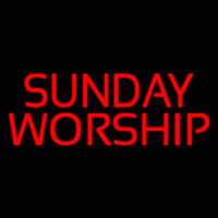 Red Sunday Worship Enseigne Néon