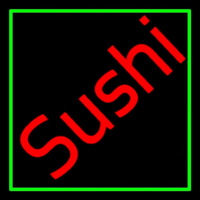 Red Sushi Green Border Enseigne Néon