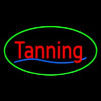 Red Tanning Oval Green Enseigne Néon