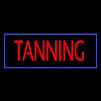 Red Tanning With Blue Border Enseigne Néon