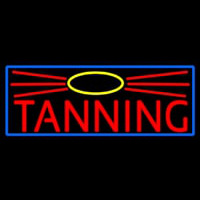 Red Tanning With Sun Logo Enseigne Néon