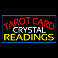 Red Tarot Card Crystal Readings Enseigne Néon