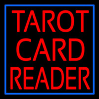Red Tarot Card Reader Block And Border Enseigne Néon