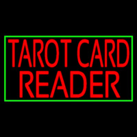 Red Tarot Card Reader Green Border Enseigne Néon
