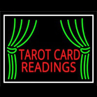 Red Tarot Card Readings With White Border Enseigne Néon