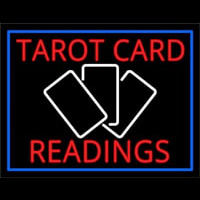 Red Tarot Cards Readings And White Border Enseigne Néon