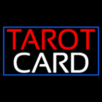 Red Tarot White Card And Blue Border Enseigne Néon