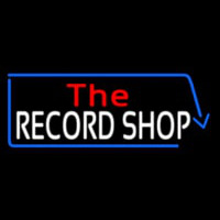 Red The White Record Shop Blue Arrow Enseigne Néon