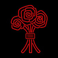 Red Three Rose Enseigne Néon