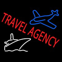 Red Travel Agency With Logo Enseigne Néon