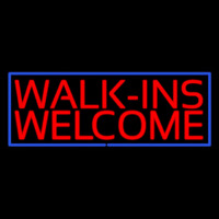 Red Walk Ins Welcome Blue Border Enseigne Néon