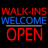 Red Walk Ins Welcome Open Enseigne Néon