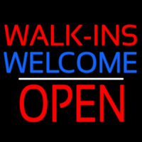 Red Walk Ins Welcome Open White Line Enseigne Néon