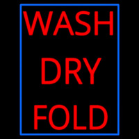 Red Wash Dry Fold Blue Border Enseigne Néon
