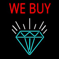 Red We Buy Diamond Logo Enseigne Néon