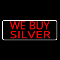 Red We Buy Silver White Border Enseigne Néon