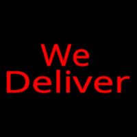 Red We Deliver Cursive Enseigne Néon