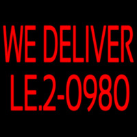 Red We Deliver With Phone Number Enseigne Néon