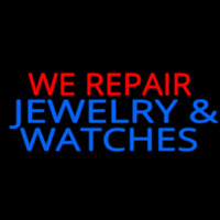 Red We Repair Blue Jewelry And Watches Enseigne Néon