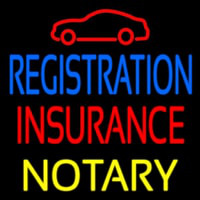 Registration Insurance Notary With Car Logo Enseigne Néon