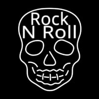 Rock N Roll White Skull 2 Enseigne Néon